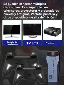 1 Set Home Game Console, Built-In 20,000 Retro Classic Games, 9 Emulators, Supports 4K HD, Connects To TV/Projector, Wireless Controller, 2-Player Game, Nostalgic Arcade Joystick, Party Gathering Interactive Card-Style Birthday Gift - Black - View 7