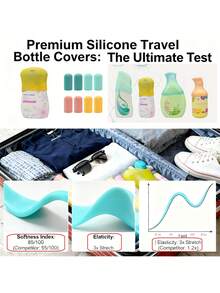 Ống bọc chai chống rò rỉ bằng silicon, phụ kiện vệ sinh cá nhân thiết yếu khi đi du lịch. - Nhiều màu - Xem 11