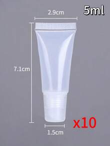 50/20/10pcs Set, 10/5ml Small Transparent Lip Gloss Tubes, Soft Lip Balm Tubes, Portable Lip Gloss Refillable Containers, Travel Lip Gloss Packaging Containers, DIY Cosmetic Packaging Tools, Suitable For Women - Multicolor - View 10