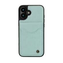 适用于 16/15/14/13/12/11 Pro/X/XS Max/XR/8/7 Plus/SE 5G（2022/2020/SE3/SE2）的 PU 仿皮钱包式手机壳，带支架和卡槽，可作手机包使用。 - 綠色 - 查看 16