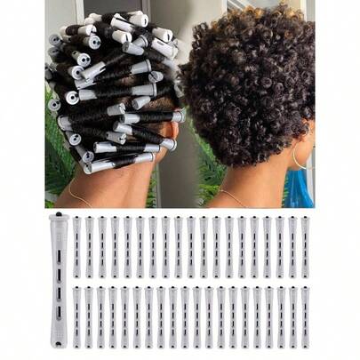 40pcs Permanent Curling Rods Set - Create Natural Wavy Curls - Suitable For DIY Hairstyling, Applicable For Long, Medium And Short Hair, No Heat Required, Suitable For Salons, Back To School, Travel, Women Hair Accessories