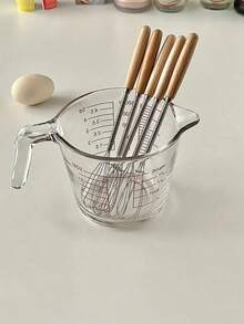 1/3/6件装不锈钢打蛋器，带木柄，迷你奶泡器，厨房餐饮必备，完美家居礼品，符合人体工学设计，烹饪烘焙的理想之选 - 彩色 - 查看 2