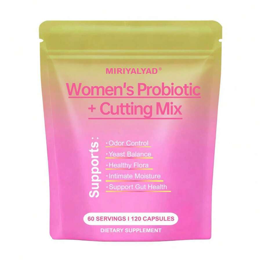 Miriyalyad Women's Probiotic + Cutting Mix, 120 Capsules 60 Servings, Supports Odor Control, Yeast Balance, Intimate Moisture & Gut Health, Daily Dietary Supplement For Women - 1 CÁI - Xem 1