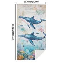 1pc Ultra Soft Whale Pattern Beach Towel, Suitable For Beach, Pool Party, Vacation - Beach & Pool Accessories - Style5 - View 12