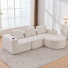 Sofas & Couches - Beige + Polyester + Upholstered + 2 Seat + Upholstered - View 5