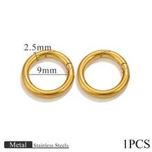 1 Móc khóa lò xo hình trái tim, tròn hoặc bầu dục, mạ vàng 18K bằng thép không gỉ, dùng để nối móc chìa khóa, dây chuyền, vòng tay, phụ kiện làm đồ trang sức DIY. - cái nút - Xem 22