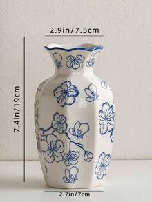 1 Stück chinesische Blau-Weiß Porzellanvase, vintage Eingangsbereich Dekoration, hochwertige keramische Blumenvase für Zuhause, Lobby, Hotel, Restaurant, Blumenarrangements, Hydrokultur, Dessertladen - Mehrfarbig - Übersicht 13