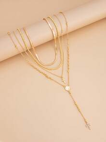 Bộ 4 chiếc vòng cổ mặt dây chuyền hình thánh giá và Đức Mẹ Maria nhiều lớp theo phong cách Boho, thích hợp cho kỳ nghỉ, cầu nguyện, lễ rửa tội. - phong cách 8 - Xem 6