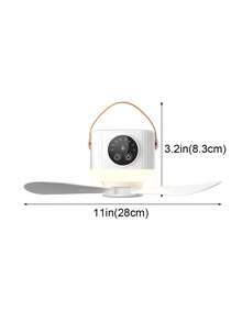 Outdoor Tent Fan, Portable Camping Remote Control Hanging Fan, Dorm Hanging Fan With High Battery Life, Type-C Display Fan, Essential Camping Tool Hanging Fan - 白色 - 查看 10
