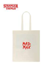 Netflix 1pc Stranger Things Max Mayfield Graphic Print Canvas Tote Bag Casual Shoulder Bag - Multicolor - View 5
