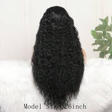 13X4 蕾丝前额合成假发，适合，杰瑞卷发，预先拔毛，带婴儿发，适合角色扮演、日常佩戴和派对，耐热纤维材质。 - 彩色 - 查看 5