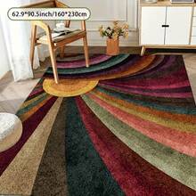 Luxury Carpet - Striped Vintage Carpet Suitable For Living Room, Bedroom, Use - Neutral  Tones - Machine Washable Area With Jumbo Sizes - 47*71 inch/120*180 cm - Xem 5