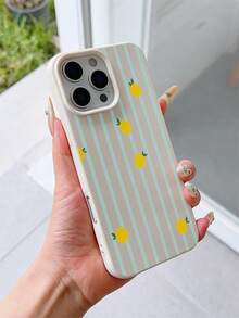 1 chiếc ốp lưng điện thoại TPU chống sốc tối giản họa tiết chanh sọc trắng, phù hợp với 17 Pro Max, 16 Pro Max, 15 Pro Max, 14, 13, 12, 11 Pro Max - Nhiều màu - Xem 3
