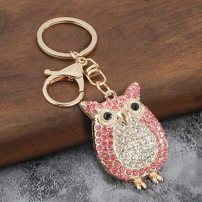 Rhinestone Owl Keychain, Not Just A Keychain But Also A Super Cute Bag Charm. Unique And Creative Adorable Design That Will Make You Fall In Love At First Sight. This Keychain Is Not Seasonal, It Can Accompany You All Year Round And Add Distinctive Charm To Your Bag.