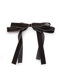 1个黑色缎面网纱蝴蝶结发夹，百搭日常佩戴，适合任何场合 - 彩色 - 查看 5