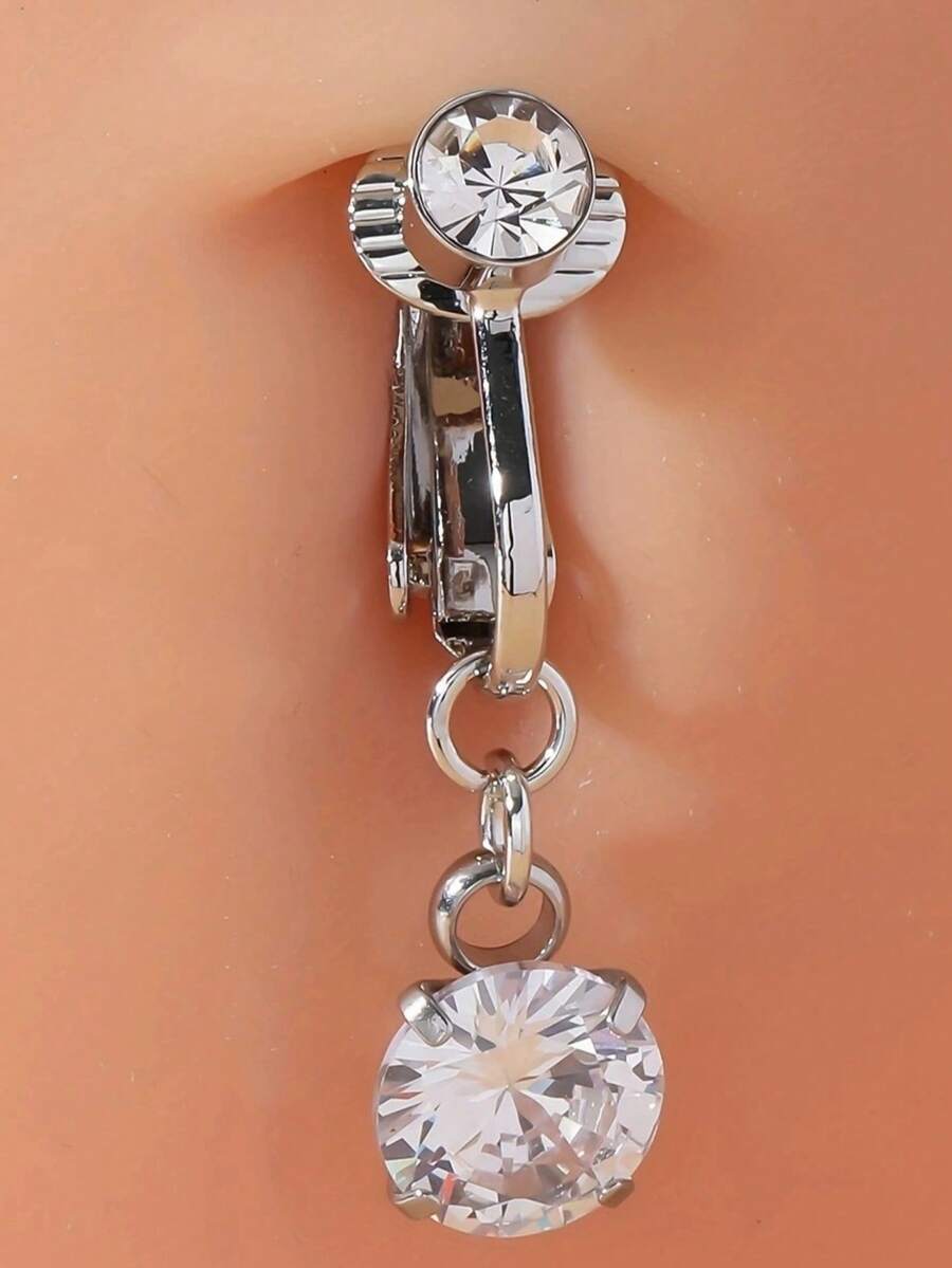 1 pièce Anneau de nombril rond de style bohème à la mode, bijou de nombril sans perçage, accessoire polyvalent convenant à une tenue quotidienne, parfait pour les cadeaux de fête et de vacances, tenue décontractée et de vacances unisexe - Multicolore - Voir 1