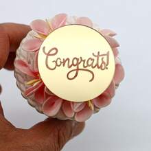 6 件装金色镜面 2026 届毕业生祝贺毕业纸杯蛋糕装饰 - 查看 10