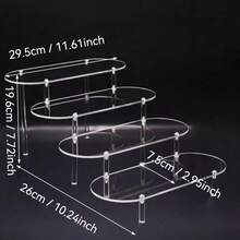 Kệ trưng bày bậc thang bằng acrylic trong suốt, làm thủ công, dùng để đựng trang sức và mỹ phẩm. - Trong sáng - Xem 11