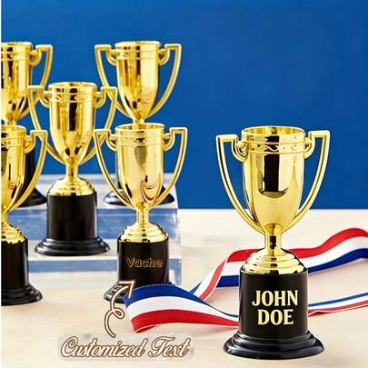 Personalized Trophies, Mini Trophies, Suitable For Party Favors, Props, Awards, Prizes, And Competitions For Teenagers And Adults. Perfect As Party Gifts, Decorations, Rewards, And Prizes For Children And Adults, Adding A Touch Of Glamour To Festive Celebrations.