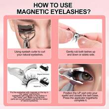 Waloshow 磁性假睫毛套装 - 自然逼真，无需胶水或眼线，轻盈可重复使用，配有镊子，方便佩戴。假睫毛，睫毛，假睫毛 - 黑色 - 查看 5