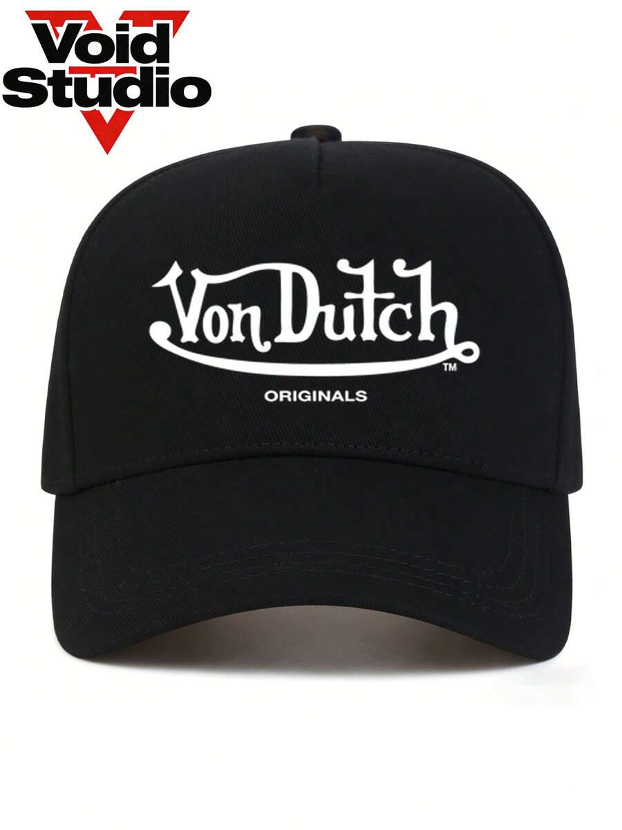 1 Cap,Dutch - Unisex Lettering &Print Hip-Hop Street-Style Baseball Cap Trucker Hat, Dad Hat, Hip-Hop Cap - Ideal For Outdoors, Travel, Hiking, And The Beach - 黑色 - 查看 1
