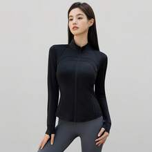 Women's Sun Protection Clothing, New Summer Model, High Collar, Breathable And Fitted Yoga Jacket, Cooling Effect Sun Protection Jacket For Outdoor Use - Grey [Upgraded Version With Zippered Pocket] - View 8