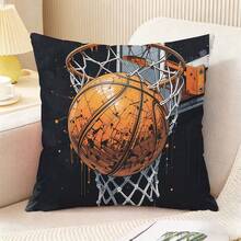 1 buah Sarung Bantal Bermotif Bola Basket, Cocok untuk Sofa, Kamar Tidur, Bantal Mobil, Penggunaan Sepanjang Tahun (Isi Bantal Tidak Termasuk) - MultiWarna - View 2