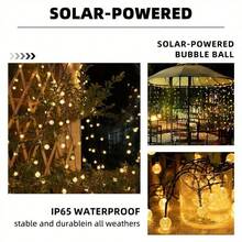 Summer 2026 Outdoor Led String Lights, Solar Outdoor Lights, Suspended Crystal Ball Lights, 25/110/210 Led, 8 Lighting Modes, Solar Fairy Tale String Lights, Suitable For Garden, Courtyard, Porch, Wedding Party - 太陽能氣泡球 - 查看 5