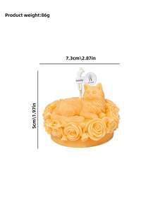 Cat Wreath Shaped Scented Candle - 4 Colors Natural Soy Wax Handmade Long-Lasting, Healing Home Decor, Birthday Gift - Rose Cat Language - Scented Candle - View 14