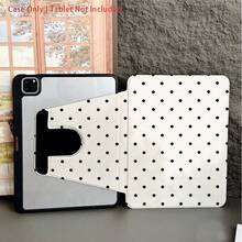 1pc 360° Rotating Black Polka Dot Tablet Protective Case, With Pencil Slot, Multi-Angle Stand, Auto Wake/Sleep, Fit For IPad Pro 11", Air 11"/13" M3, 11" A16, 10th/9th/8th/7th Gen, Air 4/5, 10.9"/10.2"/9.7" - Multicolor - View 3