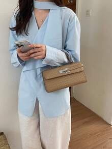 New Minimalist Casual Handbag, Fashionable Small Square Bag, High-Quality Unique Shoulder Bag For Women, Spring Season - Khaki - View 4