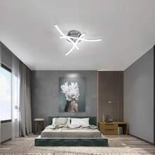 Three-Spot LED Ceiling Light With Adjustable Color Temperature In Three Colors, Geometric Design And Modern Arched Chandelier For Living Room, Dining Room, Bedroom, Kitchen And Hallway. - 白色 - 查看 8