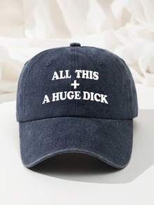 1 chiếc mũ lưỡi trai unisex mùa xuân/hè/mọi mùa in chữ "ALL THIS + A HUGE", chất liệu mềm mại, thoáng khí, có lưới, thích hợp cho hoạt động ngoài trời, điều chỉnh được, đã qua xử lý giặt, chống nắng, nhẹ, đa năng và tối giản, thích hợp cho bãi biển/cắm trại. - A - Xem 5