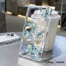 Miniso 1 chiếc ốp lưng điện thoại họa tiết Stitch nhiệt đới của Disney, phù hợp với iPhone 17/17 Pro/17 Pro Max/17 Air/16/15/14/13/12/11/X Series. Ốp lưng iPhone 17 Pro Max, ốp lưng iPhone 17 Pro, ốp lưng iPhone 17. Quà tặng Giáng sinh cho bạn gái. - Trong suốt - Xem 7