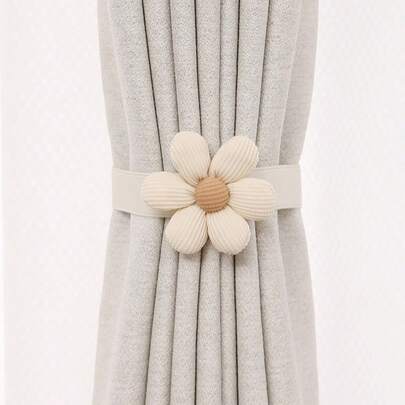 2pcs Flower Design Curtain Tiebacks, Luxurious Sheer Curtain Holdbacks, Home Decor