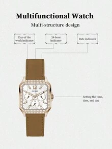 Reloj de acero inoxidable GUESS Essential Business Commute para profesionales modernos GW0309L3 - Oro rosa - Ver 5