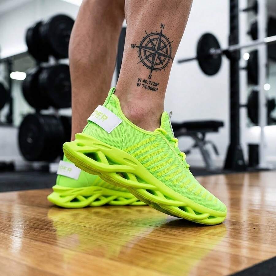 Men's Infinite Comfortable Lightweight Gym Walking Training Fitness Sports Casual Everyday Breathable Soft Cushioning Non-Slip Flexible Running Light Work Modern Style Durable Extended Comfort Soft Insole Rubber Outsole High Quality Current Design Versatile Daily Use Gym Street Long Walk Functional Training Maximum Lightness Perfect Fit Total Comfort Men's Casual Sports Fashion Fitness Comfortable Resistant Breathable Running Walking Gym Shoes - 綠色 - 查看 1