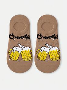 1 Pair Men's Colorful Beer Pattern Artistic Design Breathable Casual Sports Ankle Socks, Suitable For Travel, Home, Office, Holiday Gifts - Multicolor - View 10