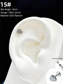 1 chiếc khuyên môi bằng titan thời trang, ren trong, hình hoa, đá opal, ngọc lam 5A, chất liệu G23 cao cấp, khuyên môi hình chữ thập, hình trái tim, nơ, khuyên tai daith, khuyên mũi, trang sức septum, hình nhện, bướm, sao, khuyên tai rook, khuyên septum có bản lề, hình sao biển, hình ốc xà cừ, khuyên tai helix, khuyên tai tragus, khuyên môi labret, khuyên môi Monroe, khuyên môi có ren trên, khuyên tai dạng phẳng, khuyên tai conch, labret, Monroe, Medusa, khuyên môi và mũi cho nữ, thích hợp đeo hàng ngày, quà tặng Giáng sinh và Halloween. - Nhiều màu - Xem 24