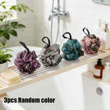 3pcs Bath Sponge Soft Shower Flower, Bubble Bath Ball, Random Color Home Bathroom Decor Fall Decor Back To School - Multicolor - View 1