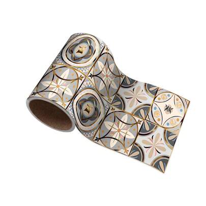 Miếng dán gạch tự dính họa tiết Mandala phong cách Bohemian, chống thấm nước, thích hợp trang trí nhà bếp, phòng tắm, phòng khách.