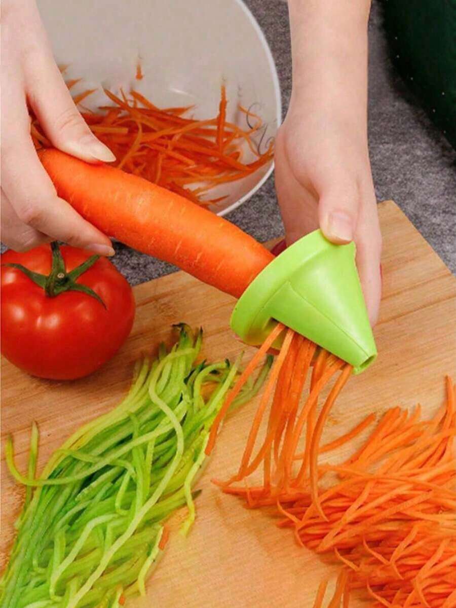 1pc Multi-Function Spiral Vegetable Peeler/Slicer - Suitable For Potatoes, Carrots, Radishes, Etc. - Multicolor - View 1