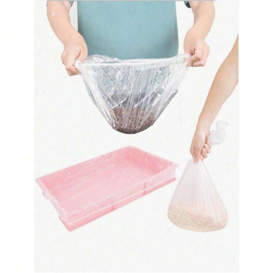 50片一次性塑料衬垫，适用于宠物/厕所垫、鸟笼/兔笼、猫砂袋、狗尿垫、清洁垫等。 - 白色 - 查看 1