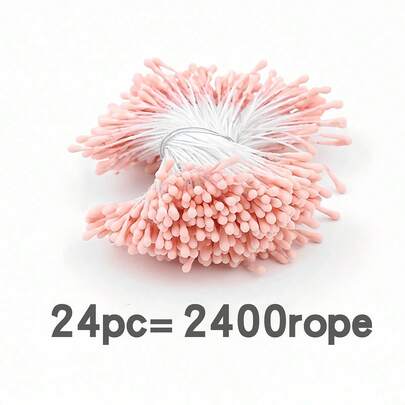 400支/捆 2毫米人造花蕊，家居装饰假花蕊，婚礼花艺DIY工艺用品，仿珍珠花心，圣诞节及婚礼花艺布置配件