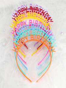 16件装女士生日皇冠发箍，派对装饰，轻盈生日发箍，彩色字母装饰发圈，生日派对装饰，高端派对庆典拍照道具发饰，1/4/8/16件装 - 彩色 - 查看 5