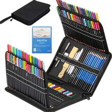 145-teiliges Kunstbedarf-Set, Buntstifte Kunstwerkzeug-Set - Skizzieren, Graphitstifte mit tragbarer Aufbewahrungsbox, geeignet für Schul-Kunstbedarf, für Künstler und erwachsene Anfänger, Urlaubsgeschenk, Schulanfang - 145 Teile - Übersicht 8