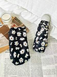Mini Compact Ditsy Floral UV Protection Foldable Sunshade Umbrella, Suitable For Sunny And Rainy Days, Outdoor, Garden, Travel Essentials, Portable Essentials, Beach Essentials, Graduation Season, Commencement, Graduation Ceremony, Graduation Gift - Round-headed Nimi Floral Umbrella - View 19