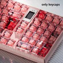 Teclas de teclado mecánico de 157 teclas, de material de PC, altura de teclas Cherry, compatibles con 61/64/68/84/87/98/100/104/108, de ágata rosa transparente - Ver 6