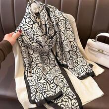 Spring Scarf Women's Design Polyester Material Smooth Scarf Soft Shawl Beach Scarf - 1 - View 9