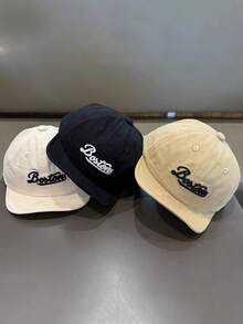 婴儿帽，字母印花薄檐棒球帽，女童防晒软帽，春秋季 - 彩色 - 查看 2